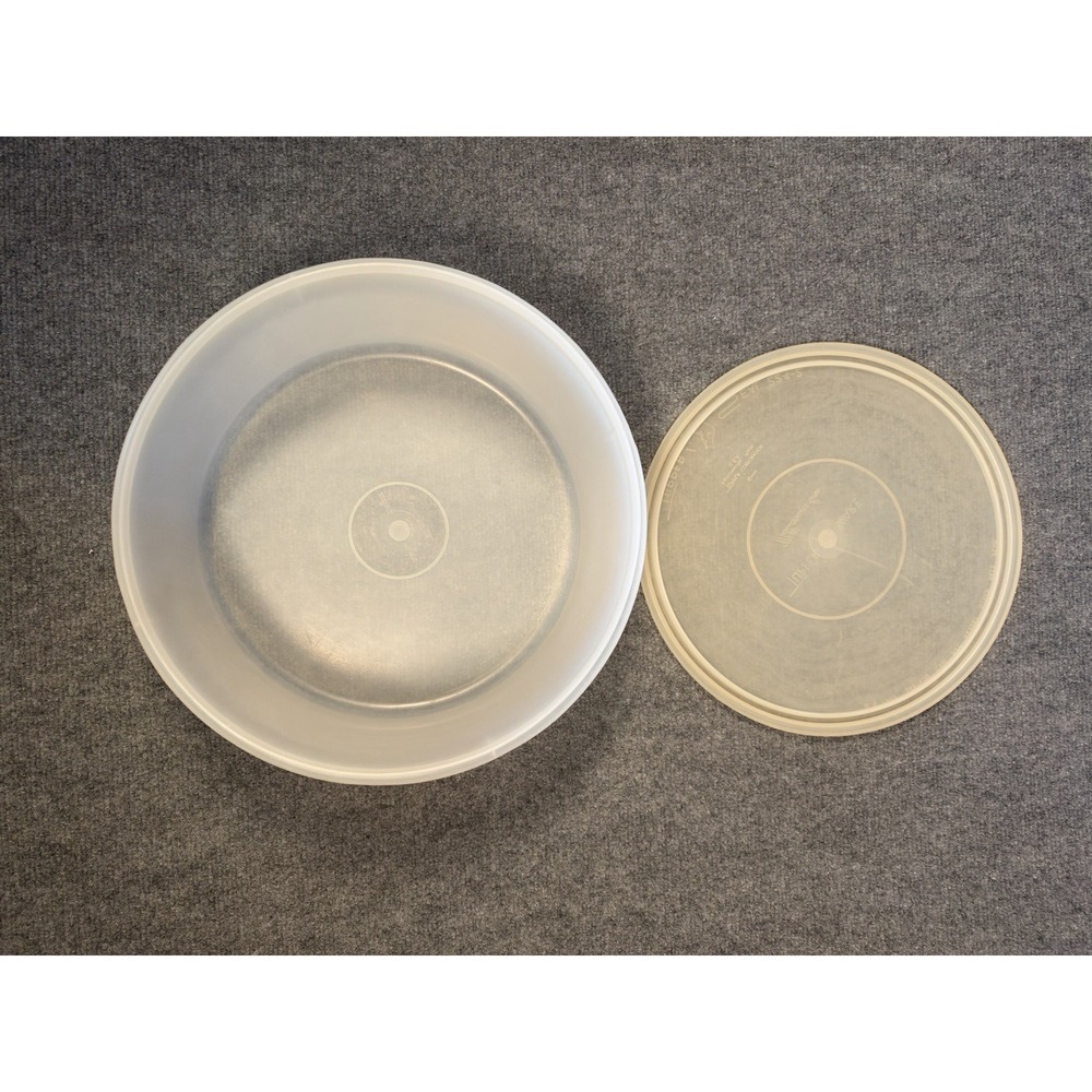 Vintage Tupperware Large Round Storage Container 12 1/2" Seal Lid 224-2 Clear